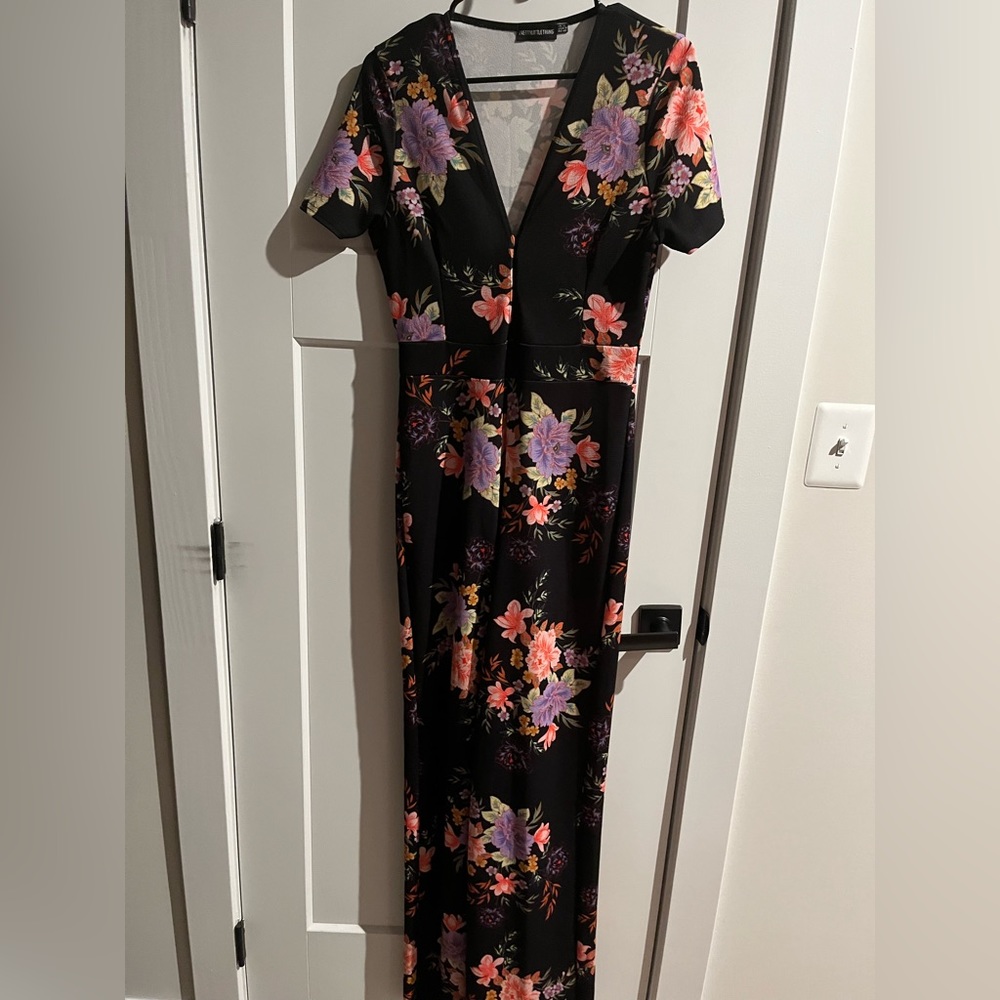 Short sleeve floral jumpsuit